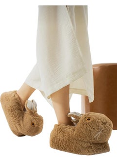 Liger Plush Rabbit Figured Non-Slip and Noise-Making Home Panduf Brown  - Image 1