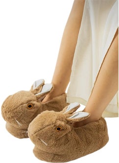 Liger Plush Rabbit Figured Non-Slip and Noise-Making Home Panduf Brown  - Image 3