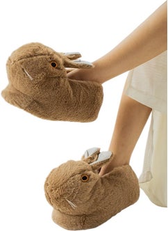 Liger Plush Rabbit Figured Non-Slip and Noise-Making Home Panduf Brown  - Image 2