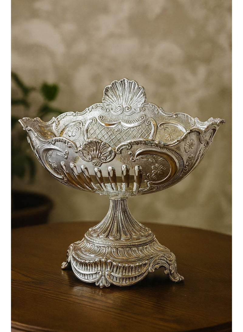 Whynot Silver Crystal Decorated Pedestal Gondola Chocolate Bowl – LKM-423 - Image 1