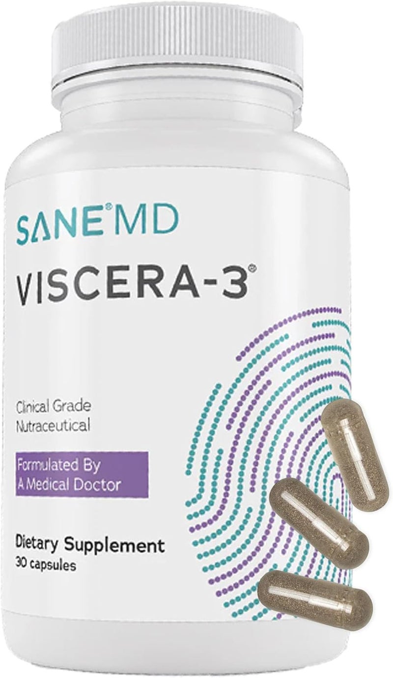 Sane مكمل SANE MD Viscera 3 Postbiotics مع Tributyrin Sodium Butyrate لتخفيف الغازات والانتفاخ وصحة الأمعاء IBS وLeaky Gut مكمل حمض الزبدة معتمد من NSF 30 كبسولة - Image 1