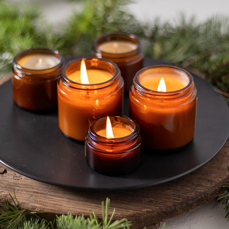Qeirudu 4 Oz Small Amber Glass Jars with Black Lids, 12 Pack Airtight Cosmetic Jars with Inner Liners Round Empty Sample Containers for Lotions, Creams, Candles, Body Butters, Essential oil - Image 5
