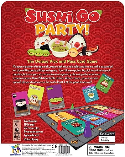 Gamewright Sushi Go Party! - The Deluxe Pick & Pass Card Game by Gamewright, Multicolored - Image 3