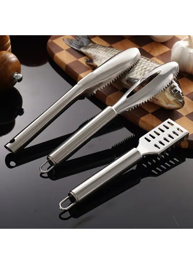Stainless Steel Fish Scale Removal Tool 3pcs Multifunctional Scraper Brush - Image 4