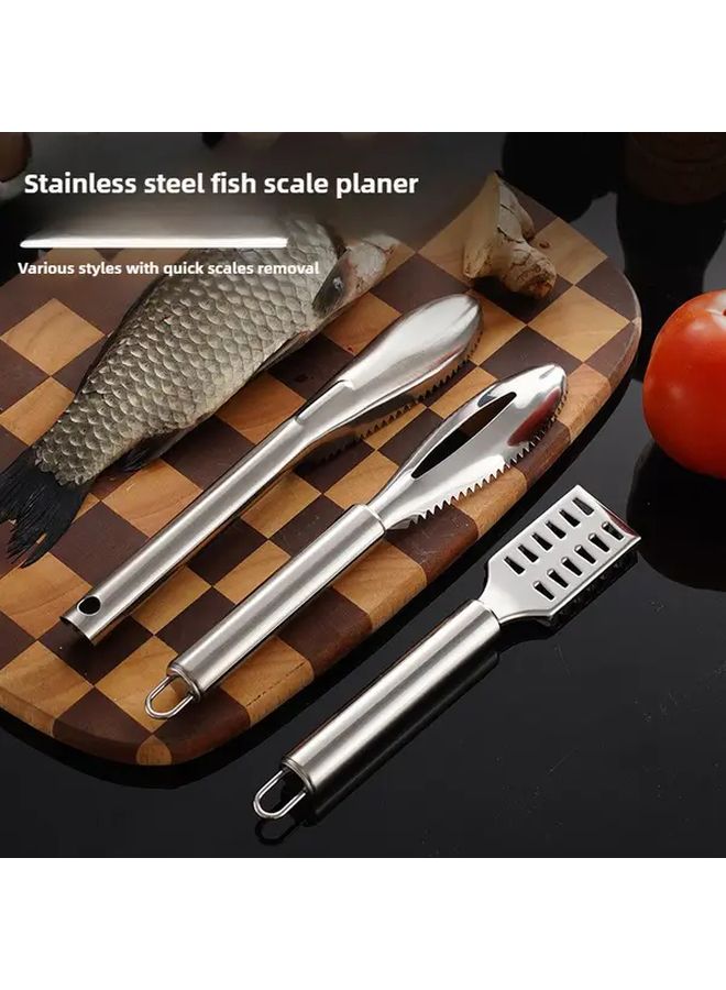 Stainless Steel Fish Scale Removal Tool 3pcs Multifunctional Scraper Brush - Image 2