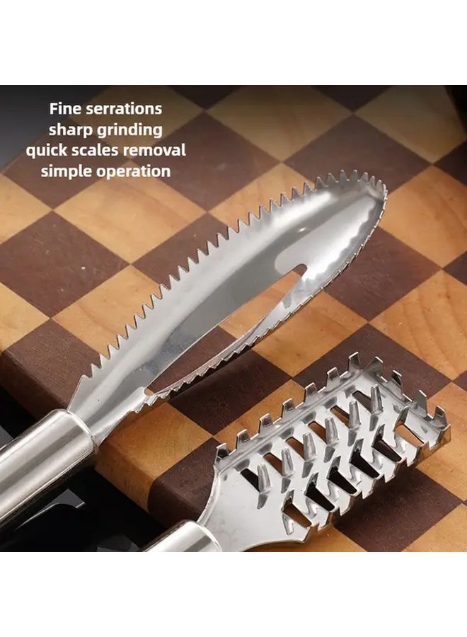 Stainless Steel Fish Scale Removal Tool 3pcs Multifunctional Scraper Brush - Image 5