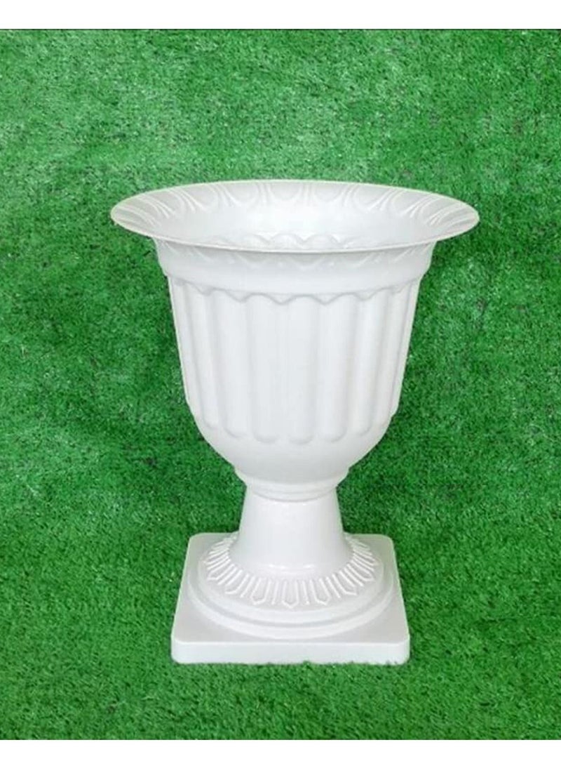 لينجوي وعاء نباتات زهور بلاستيك أبيض 24.5x30x24.5 سم  - Image 4