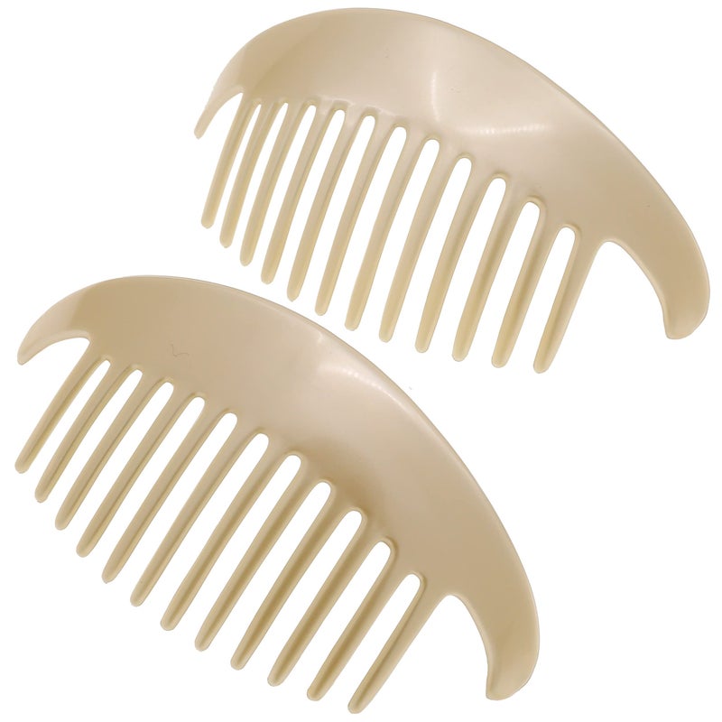Camila Paris CP2430/2 French Hair Side Combs Tortoise Shell Interlocking Combs French Twist Hair Combs, Strong Hold Hair Clips for Women Bun Chignon Up-Do Styling Girls Hair Accessories Made in France - Image 1