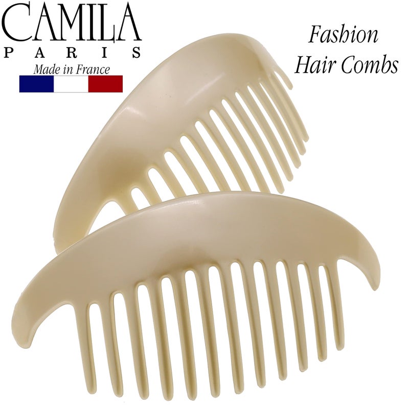 Camila Paris CP2430/2 French Hair Side Combs Tortoise Shell Interlocking Combs French Twist Hair Combs, Strong Hold Hair Clips for Women Bun Chignon Up-Do Styling Girls Hair Accessories Made in France - Image 4