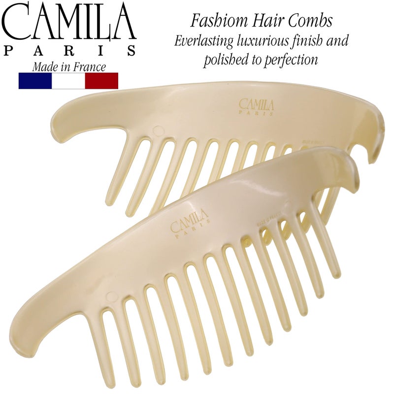 Camila Paris CP2430/2 French Hair Side Combs Tortoise Shell Interlocking Combs French Twist Hair Combs, Strong Hold Hair Clips for Women Bun Chignon Up-Do Styling Girls Hair Accessories Made in France - Image 5