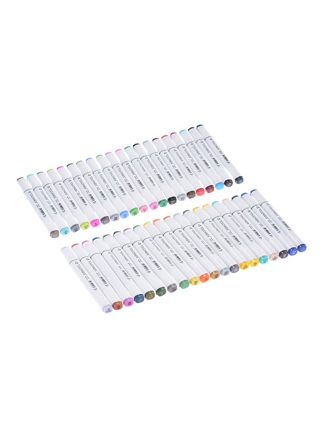 TOUCHNEW 40-Piece Graphic Art Twin Tip Highlighter Set Multicolour - Image 1