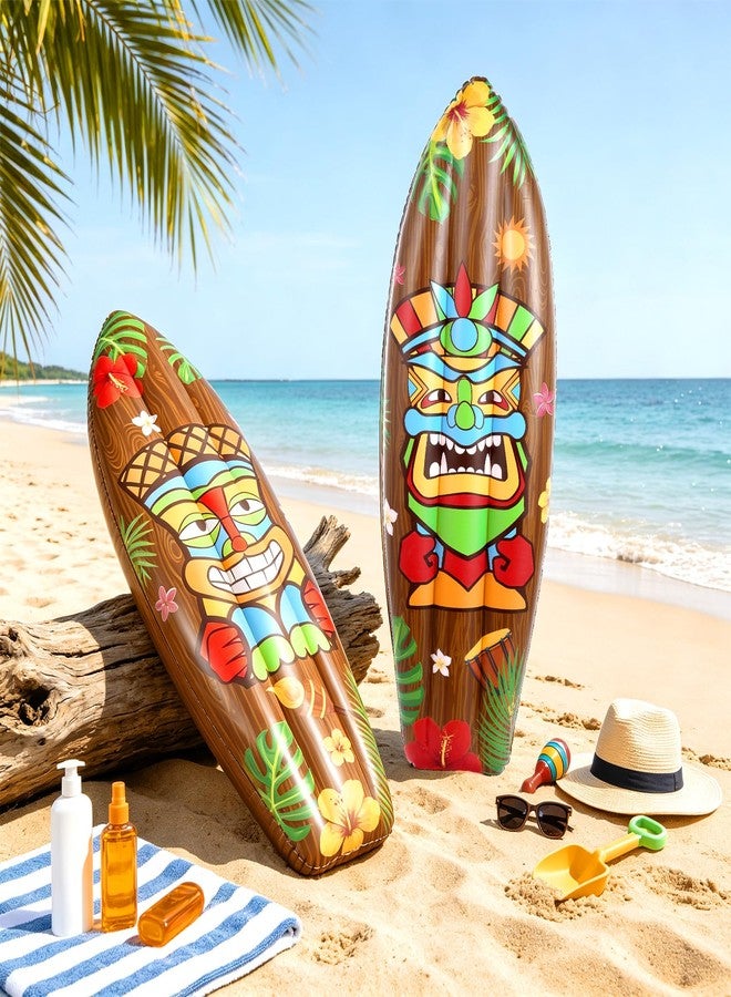 QOUBAI 4 Pcs Inflatable Surf Boards 36 Inch Tiki Totem Blow up Pool Floats - Image 4