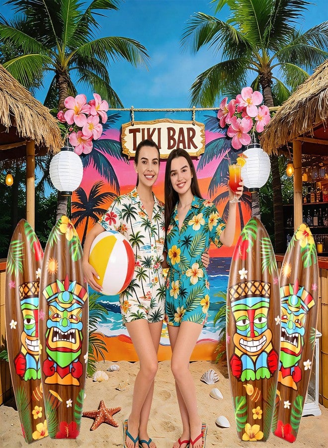 QOUBAI 4 Pcs Inflatable Surf Boards 36 Inch Tiki Totem Blow up Pool Floats - Image 5