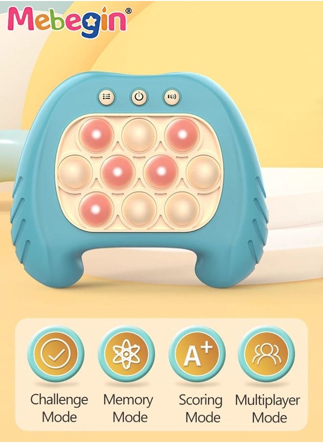 MEBEGIN - Quick Push Bubble Game with 4 Fun Game Modes, Educational Push Pop Game, Mini-Handheld Fast Speed Push Game Console with Light and Sound, Fun Electronic Push It Pop Fidget Toys, Creative Antistress Toy for Kids and Adults, 3 AAA Batteries(Not Included) - Image 1