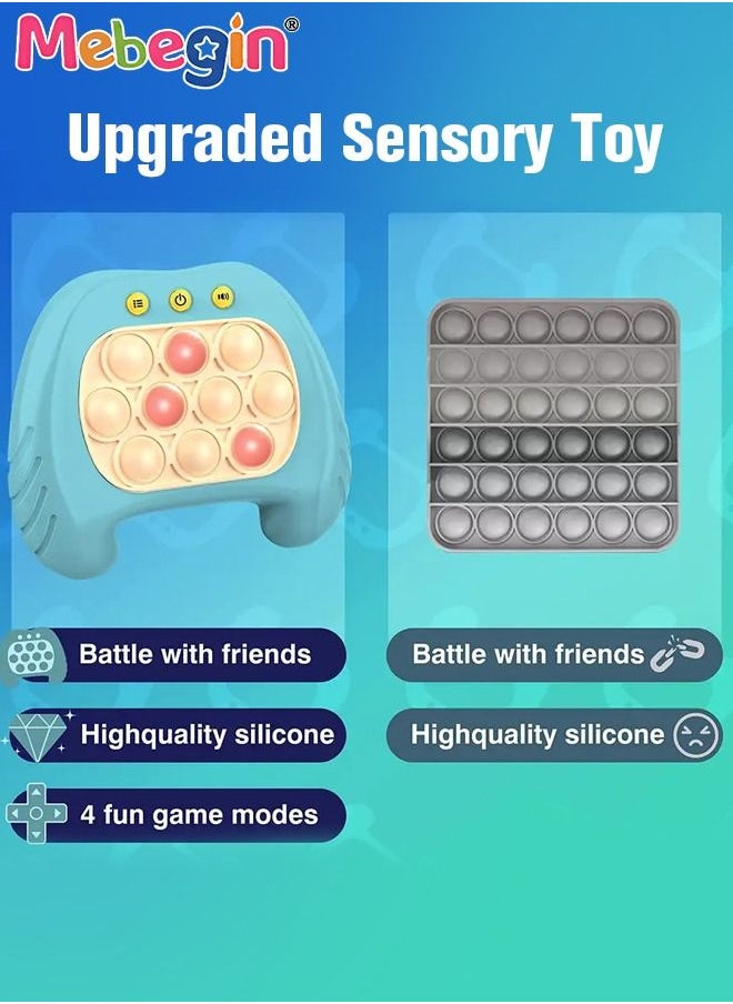 MEBEGIN - Quick Push Bubble Game with 4 Fun Game Modes, Educational Push Pop Game, Mini-Handheld Fast Speed Push Game Console with Light and Sound, Fun Electronic Push It Pop Fidget Toys, Creative Antistress Toy for Kids and Adults, 3 AAA Batteries(Not Included) - Image 1