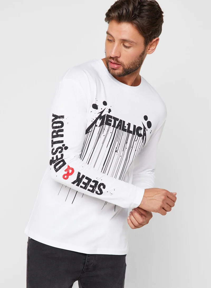 JACK & JONES Metallica Print T-Shirt
