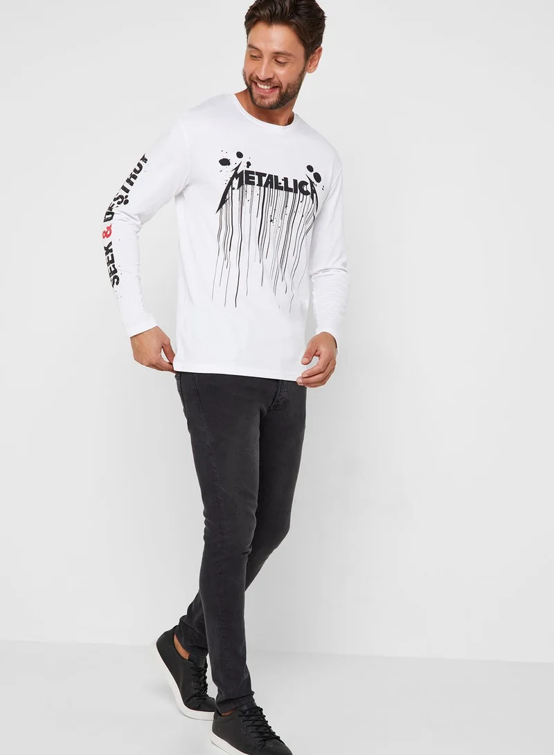 JACK & JONES Metallica Print T-Shirt