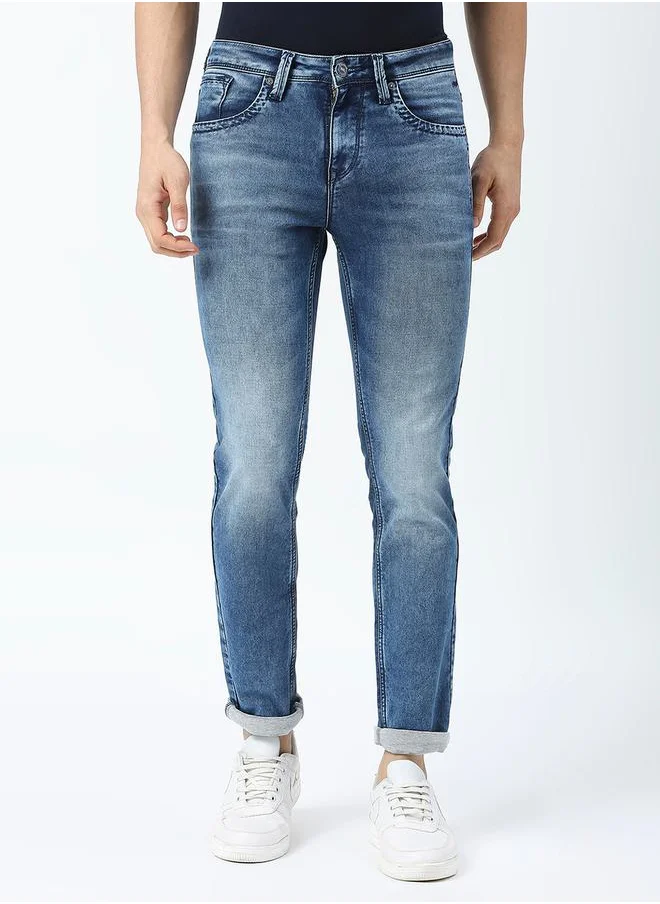 لومان بي جي 3 Mid Rise Faded Jeans with Pocket Detail