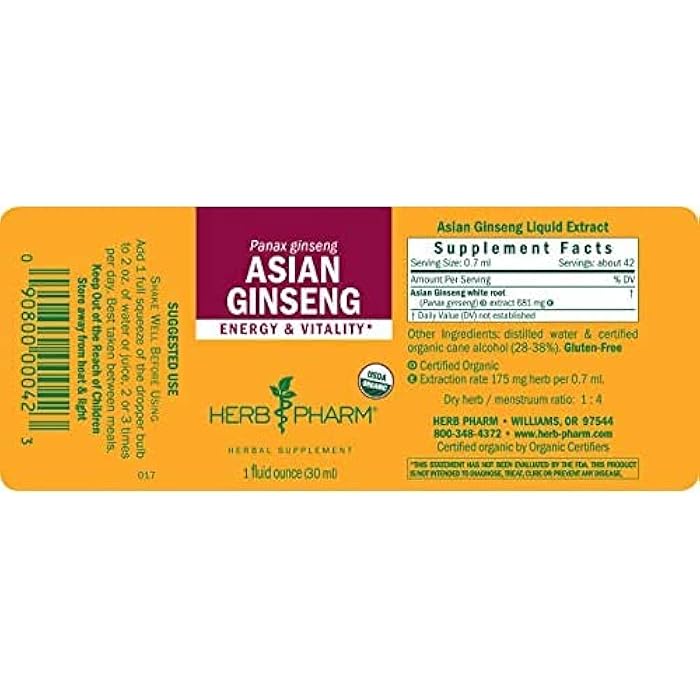 Herb Pharm Asian (Panax) Ginseng Liquid Extract for Energy and Stamina Support - 1 Ounce - Image 2