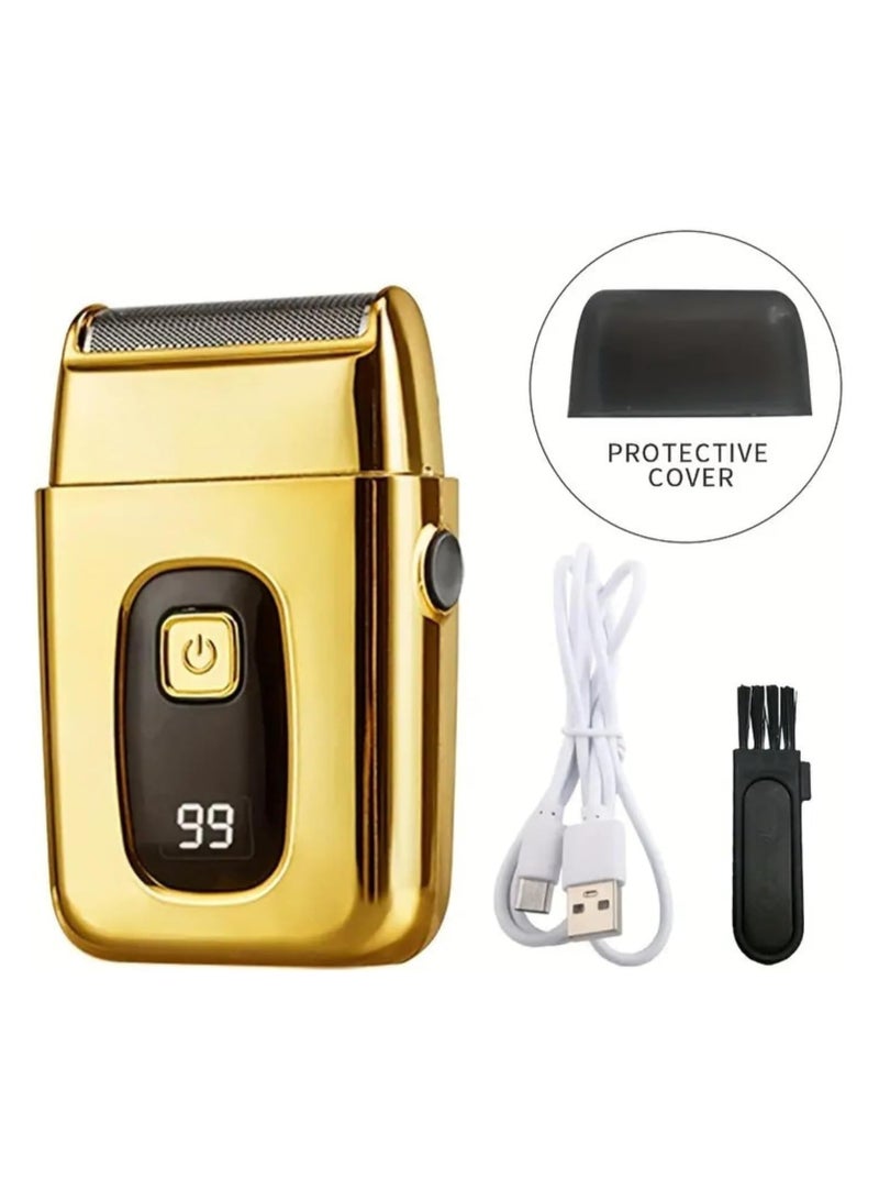 Generic Electric Shaver for Men Cordless Precision Shaver With Ultra-Close Cut Foil, Compact Design, Soft-Touch Ergonomic Design, Space-Saving Gold  - Image 2
