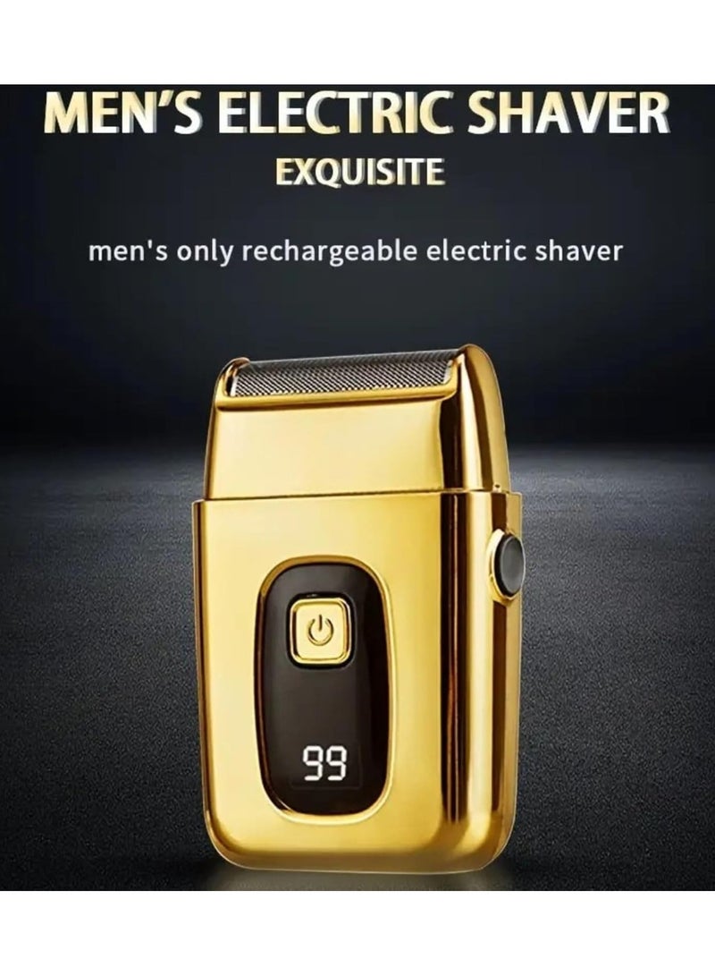 Generic Electric Shaver for Men Cordless Precision Shaver With Ultra-Close Cut Foil, Compact Design, Soft-Touch Ergonomic Design, Space-Saving Gold  - Image 4