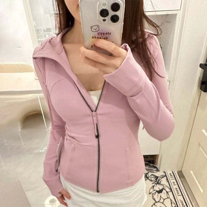 Hooded Quick-Drying Jacket for Women – Outdoor Sports Yoga Top - Image 2