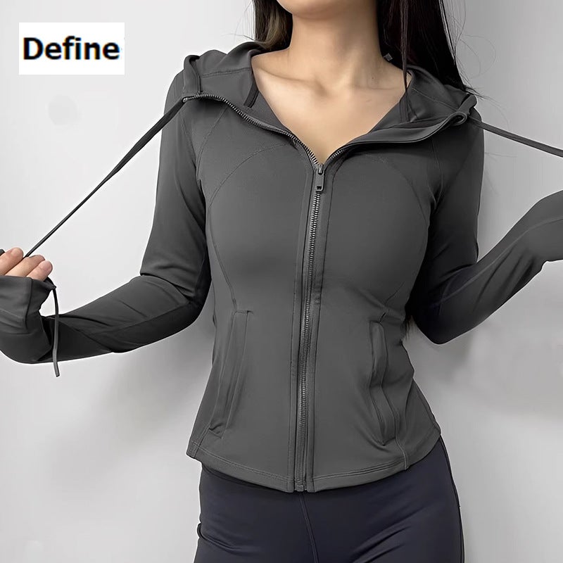 Hooded Quick-Drying Jacket for Women – Outdoor Sports Yoga Top - Image 1