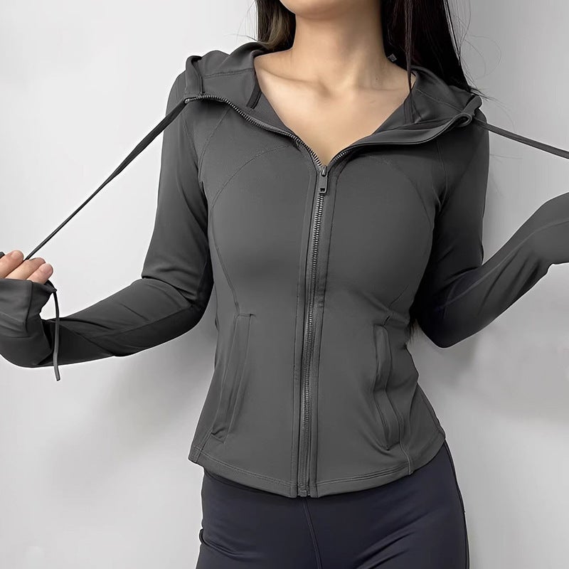 Hooded Quick-Drying Jacket for Women – Outdoor Sports Yoga Top - Image 3