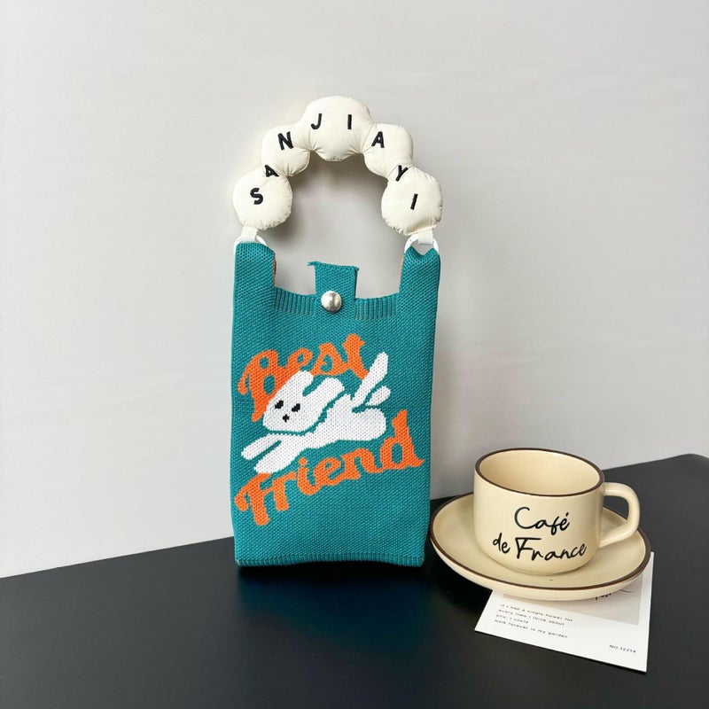 High-End Ins New Mobile Phone Bag Cute Cartoon Knitted Bag Niche Design Trendyy Shoulder Crossbody Shoulder Bag - Image 1