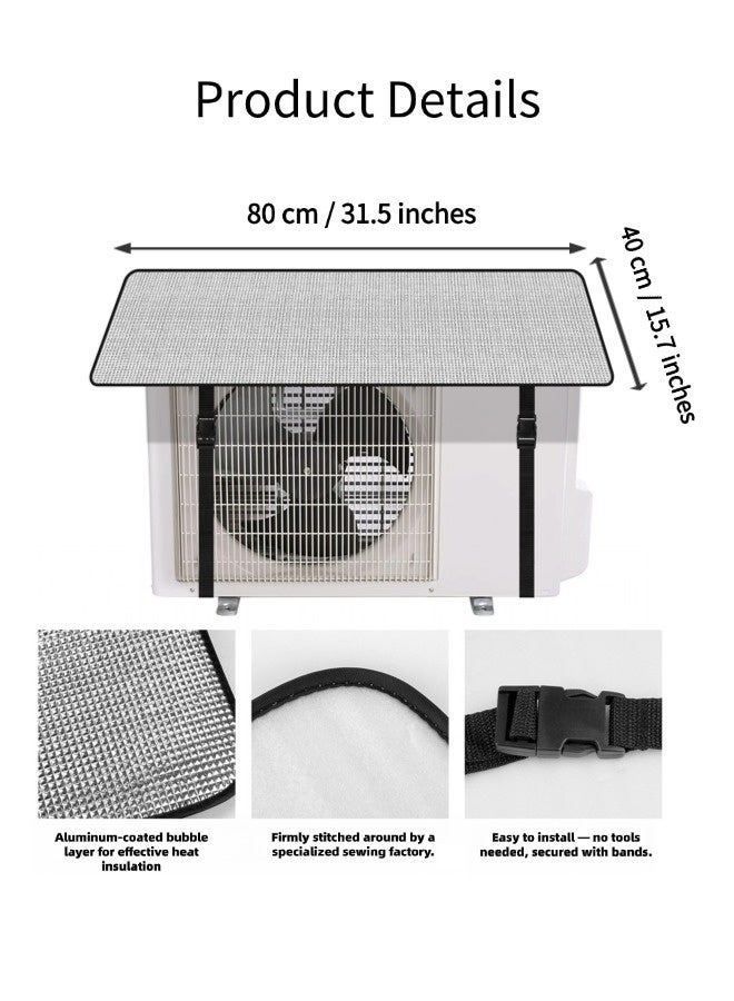شيبشيب غطاء مكيف الهواء المنزلي، واقٍ لوحدة التكييف من رقائق الألومنيوم مقاوم لأشعة الشمس والعوامل الجوية، سهل التركيب - Image 5