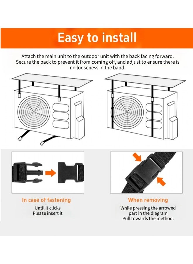 شيبشيب غطاء مكيف الهواء المنزلي، واقٍ لوحدة التكييف من رقائق الألومنيوم مقاوم لأشعة الشمس والعوامل الجوية، سهل التركيب - Image 4