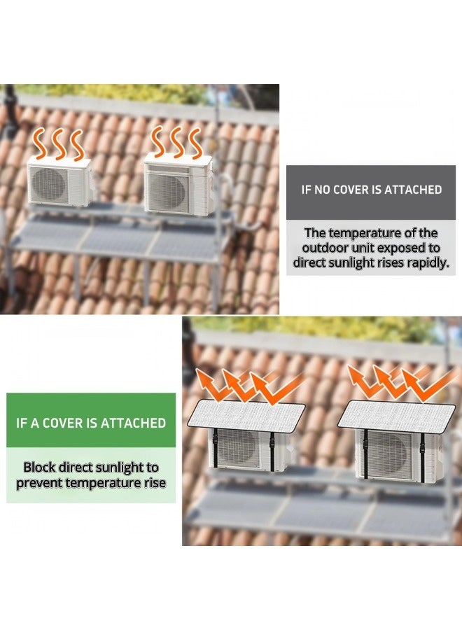 شيبشيب غطاء مكيف الهواء المنزلي، واقٍ لوحدة التكييف من رقائق الألومنيوم مقاوم لأشعة الشمس والعوامل الجوية، سهل التركيب - Image 2