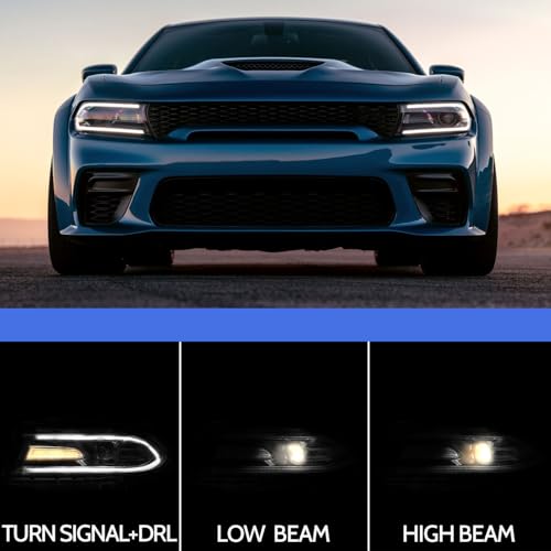 LEAVAN Headlights Assembly Fit for 2015 2016 2017 2018 2019 2020 Dodge Charger Halogen Model Headlamp with Turn Signal Lights Passenger Right Side - Image 4