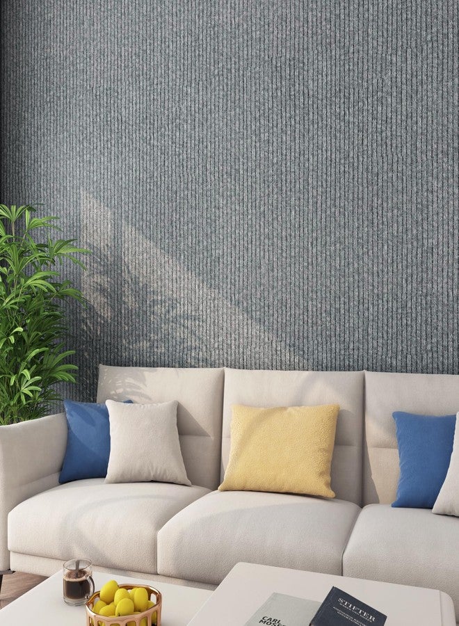 LACHEERY 15.8"x276" Grey Knit Fabric Wallpaper Self Adhesive Faux Weave Wallpaper Peel and Stick Grasscloth Wall Paper Textured Woven Patterned Contact Paper for Walls Drawer Liners Waterproof Modern - Image 5