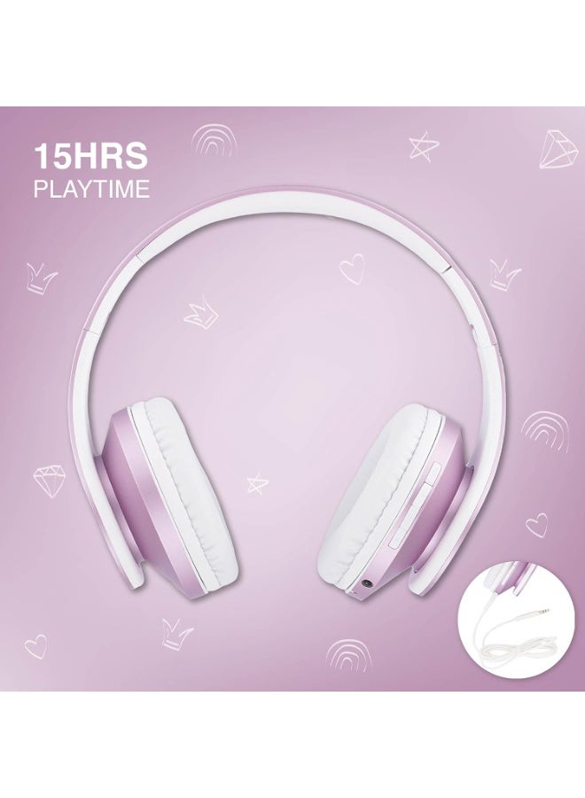 PowerLocus Kids Headphones Over-Ear, Bluetooth Wireless Headphones for Kids,with Microphone, Safe 85DB Volume Limited, Foldable with Carry Case, Audio Cable, Micro SD mode for Online Classes,PC,Phones - Image 4