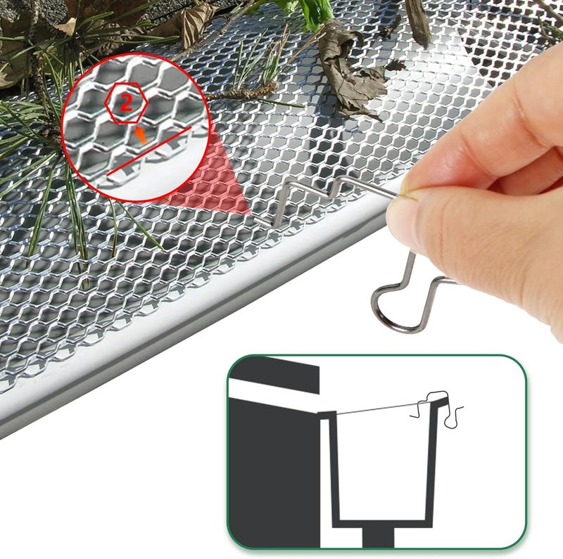 Tryly 50PCS Gutter Clips for Hanging Outdoor Lights, Gutter Guards Christmas Light Hooks Clips, Stainless Steel Gutter Hooks for Outdoor Halloween Christmas Lights (50) - Image 5