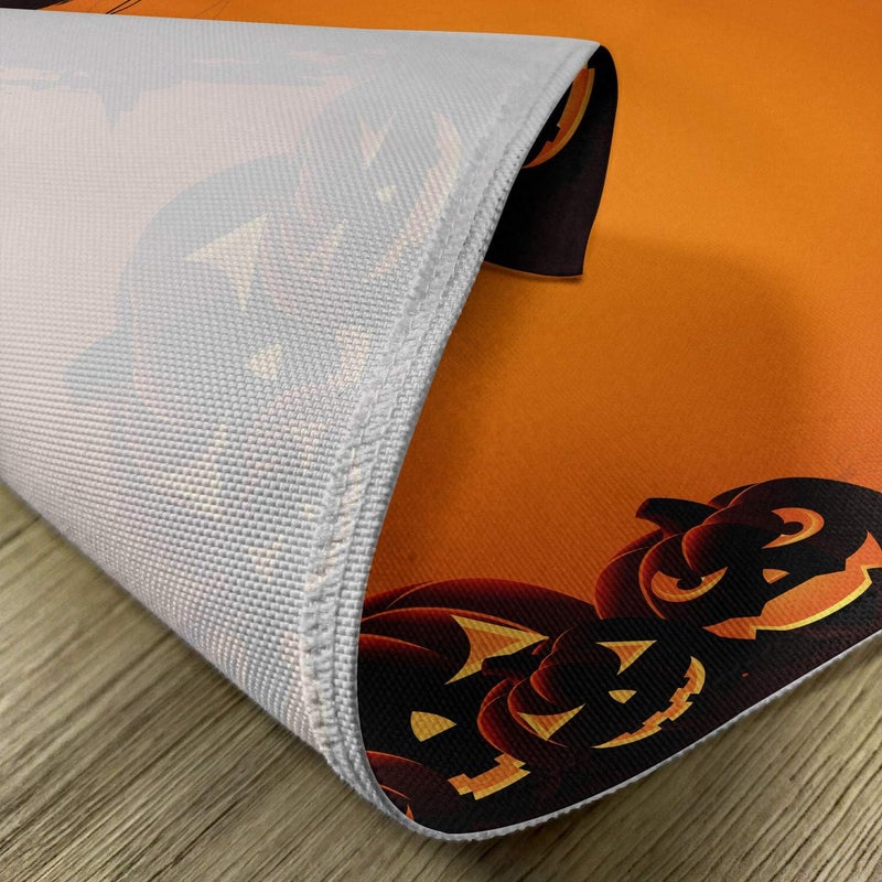 Ambesonne Halloween Place Mats Set of 4 Grunge Spider Web Jack O Lanterns Horror Time of Year Trick Or Treat Print Washable Fabric Placemats for Dining Table Standard Size Seal Brown - Image 5