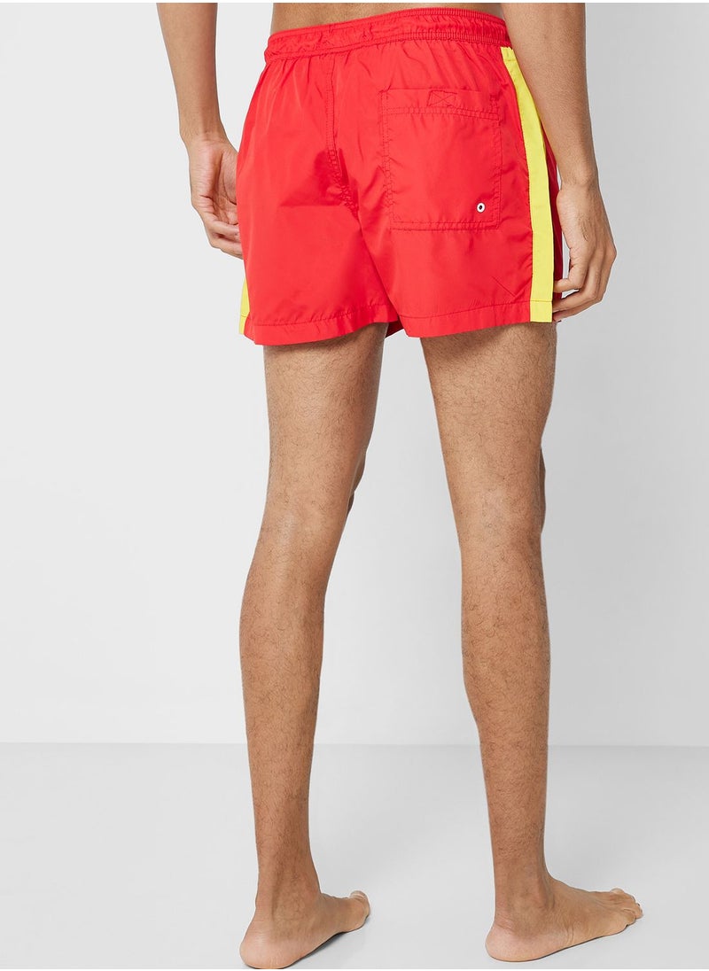BRAVE SOUL - Bravesoul Mens 50D Swimshort With Side Stripe - Image 1
