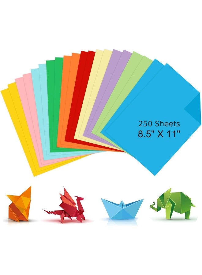 MOMENT 250 Sheets Colored Cardstock Craft Paper, A4 80Gsm Color Paper Sheets For Decorating Drawing Origami Diy Arts And Crafts - 10 Assorted Colors,[ 29.7Cm X 21Cm ] - Image 1