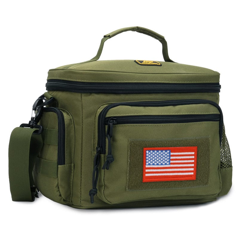 ATRIPACK Lunch Box for Men, Tactical Lunch Bag MOLLE Webbing Leakproof Insulated Large Lunch Cooler Women Adult Meal with Adjustable Shoulder Strap Durable Lunch Pail (Green) - Image 1