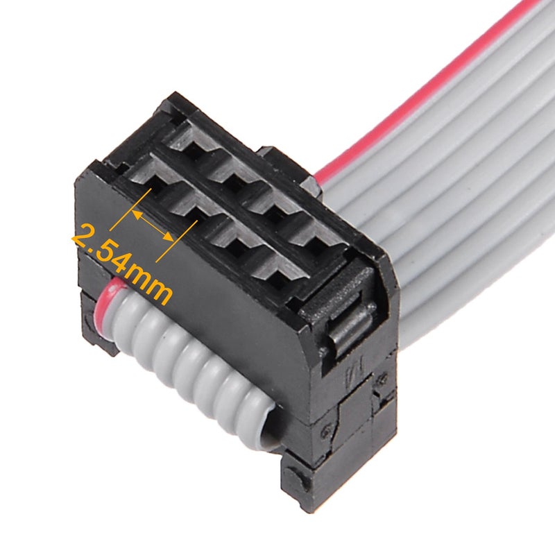uxcell IDC 8 Pins Connector Flat Ribbon Cable Female Connector Length 30cm 2.54mm Pitch,5pcs - Image 4