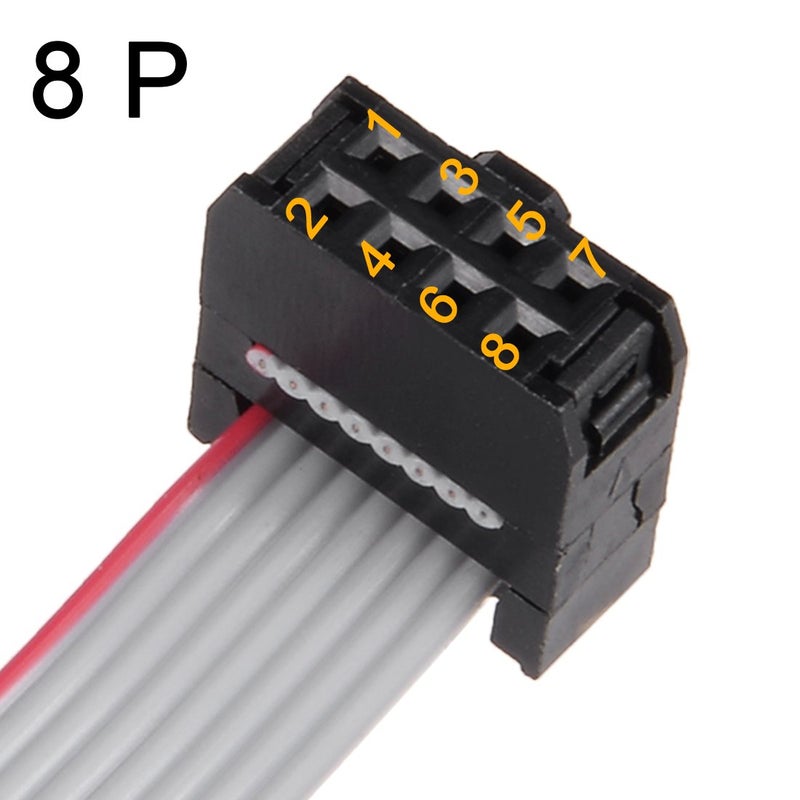 uxcell IDC 8 Pins Connector Flat Ribbon Cable Female Connector Length 30cm 2.54mm Pitch,5pcs - Image 3