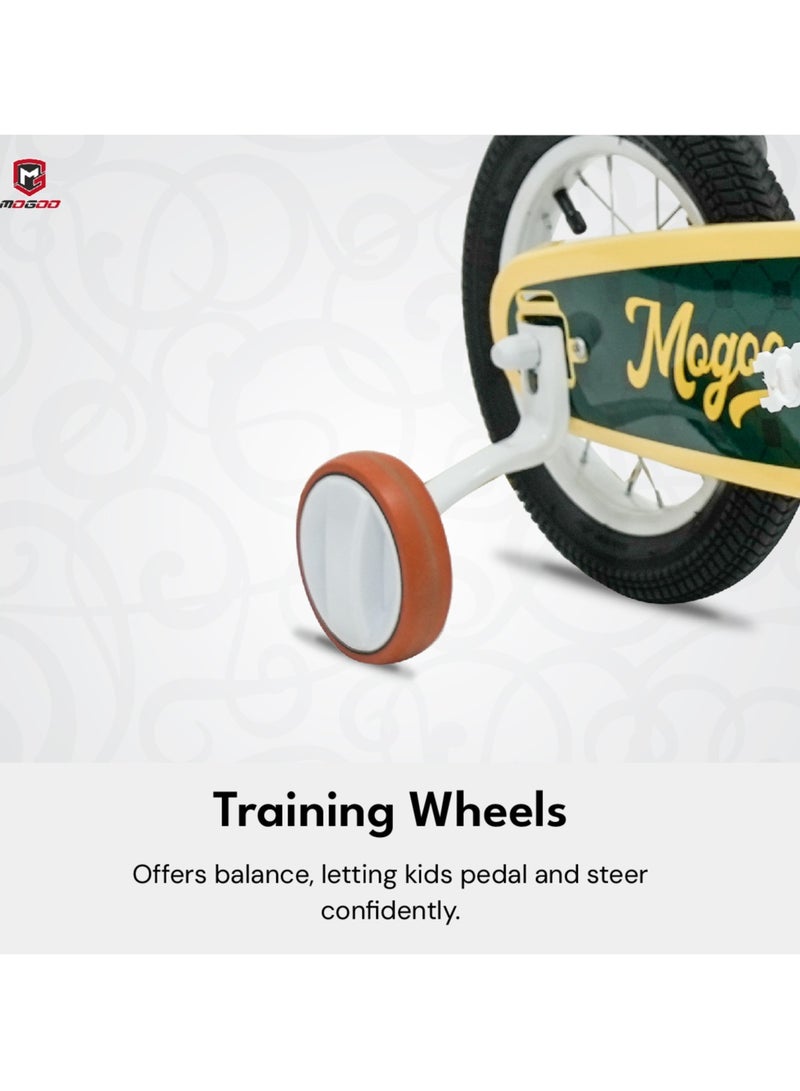 MOGOO Flyer Magnesium Kids Bike 12 Inch Green - Image 5