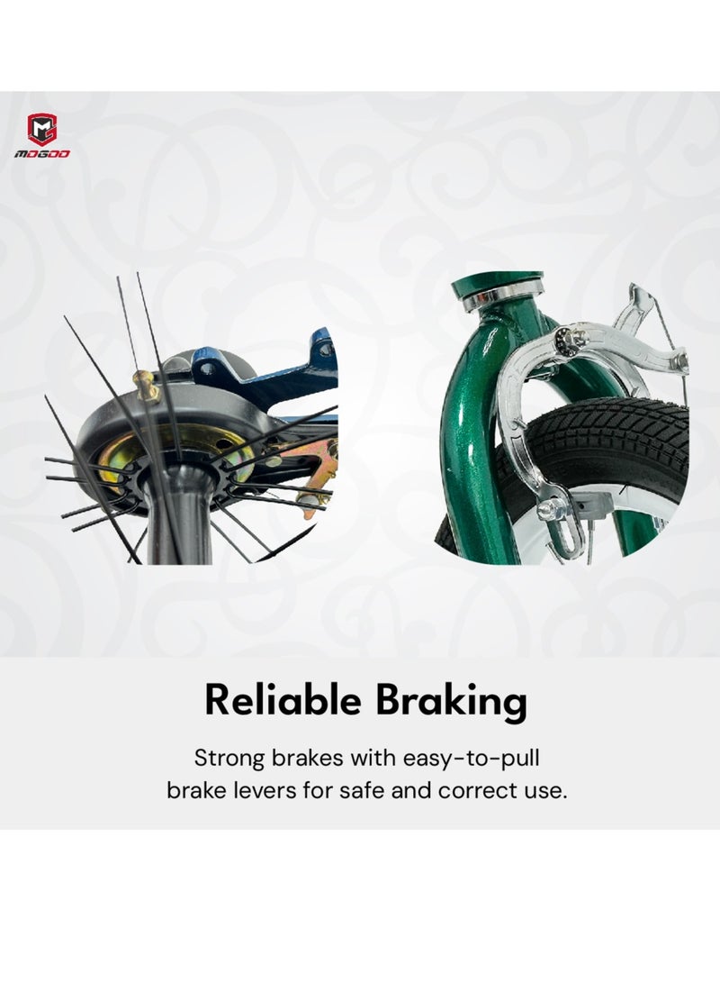 MOGOO Flyer Magnesium Kids Bike 12 Inch Green - Image 4