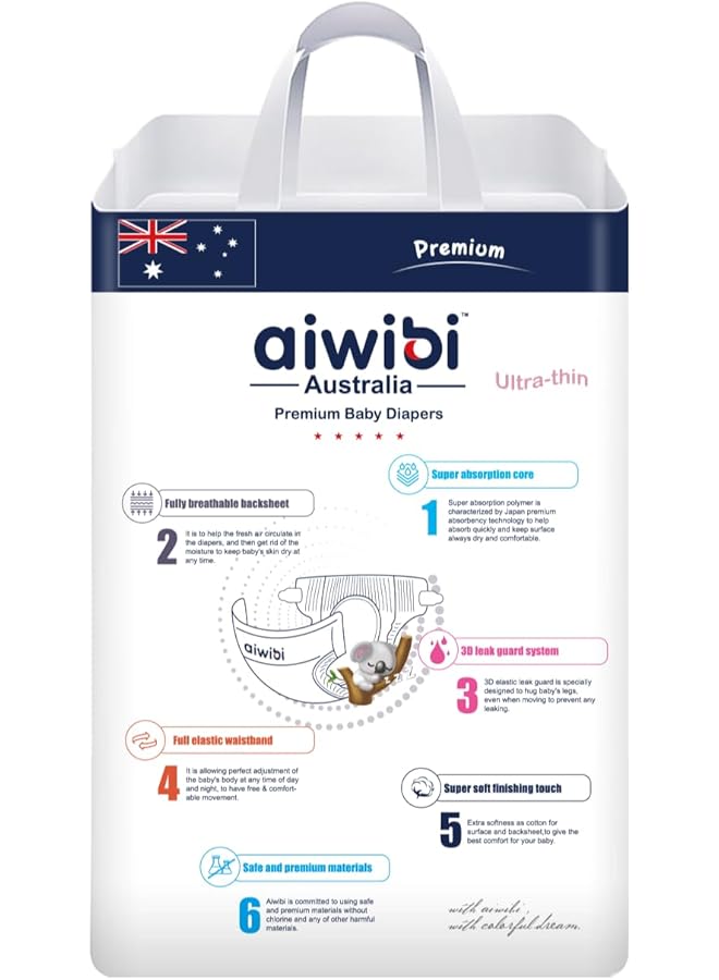 aiwibi Premium Ultra Thin Baby Diapers 72 Pieces Small - Image 2