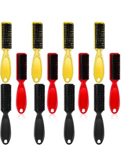Patelai Patelai 12 Pcs Barber Brush Clipper Cleaner Bulk Nylon Barber Blade Cleaning Brush Barber Accessories Cleaning Styling Supplies Hair Trimmer Manicure Tool Duster Fades MenBlack Red Gold 