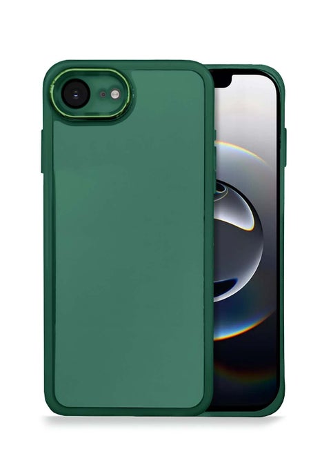 Apple iPhone 16e 5G 2025 Soft Transparent TPU Silicone Ultra Thin Phone Stylish Electroplated Camera Border Back Case Cover - Dark Green