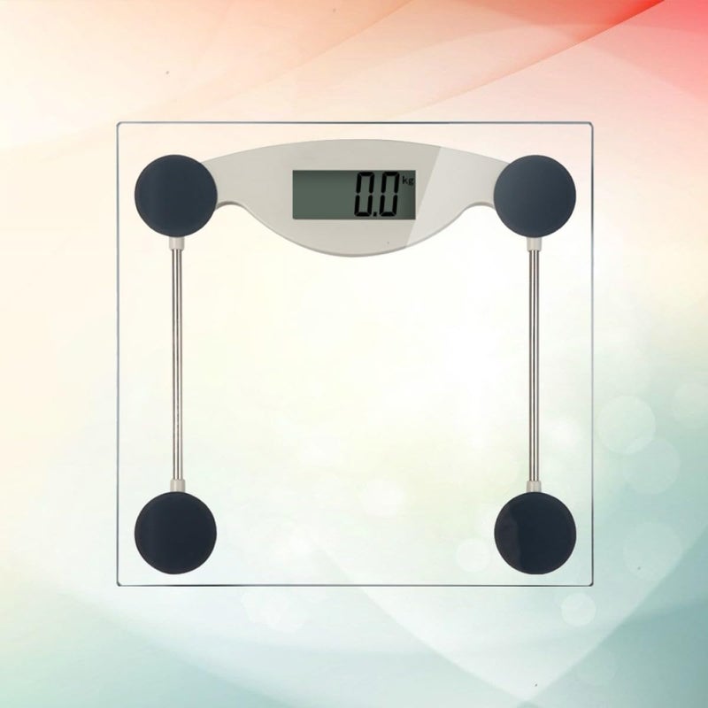 Electronic Bathroom Scale Transparent Square LCD High Precision Sensor Instant Read Battery Alert - Image 5