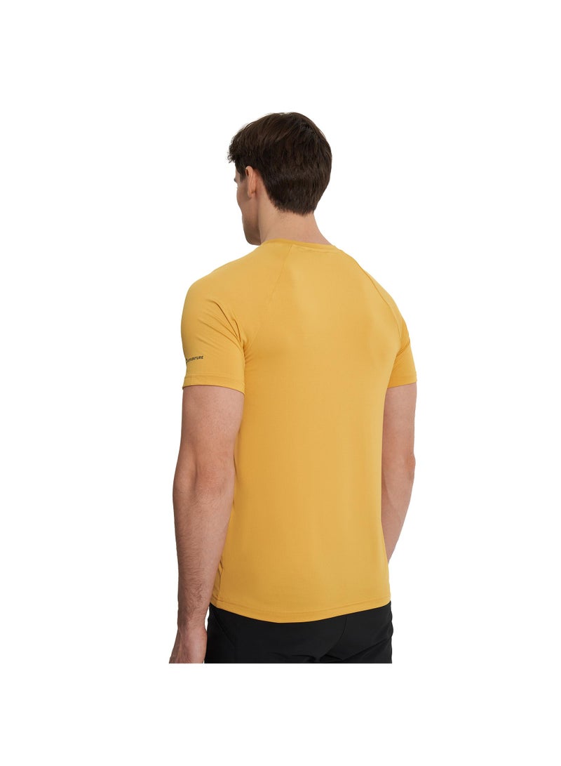 Outventure Outventure Men’s Quick-Dry Mustard T-Shirt – Slim Fit, Stretch Fabric, +ADD QUICKDRY Moisture-Wicking, Durable & Comfortable for Outdoor Activities  - Image 3