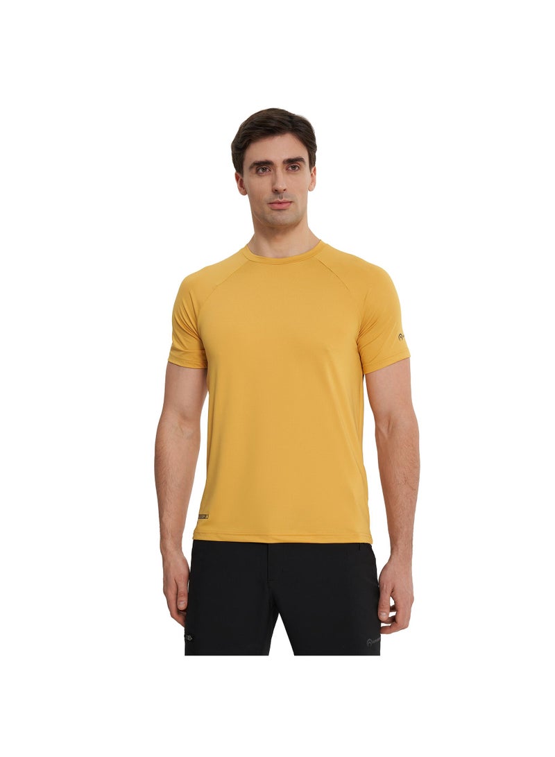 Outventure Outventure Men’s Quick-Dry Mustard T-Shirt – Slim Fit, Stretch Fabric, +ADD QUICKDRY Moisture-Wicking, Durable & Comfortable for Outdoor Activities  - Image 2